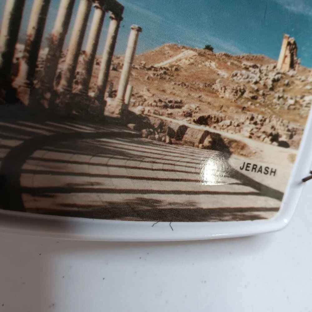 Vintage Jerash Jordan Ornamin Melamine Picture Trinket Dish Roman Architecture - Picture 4 of 13